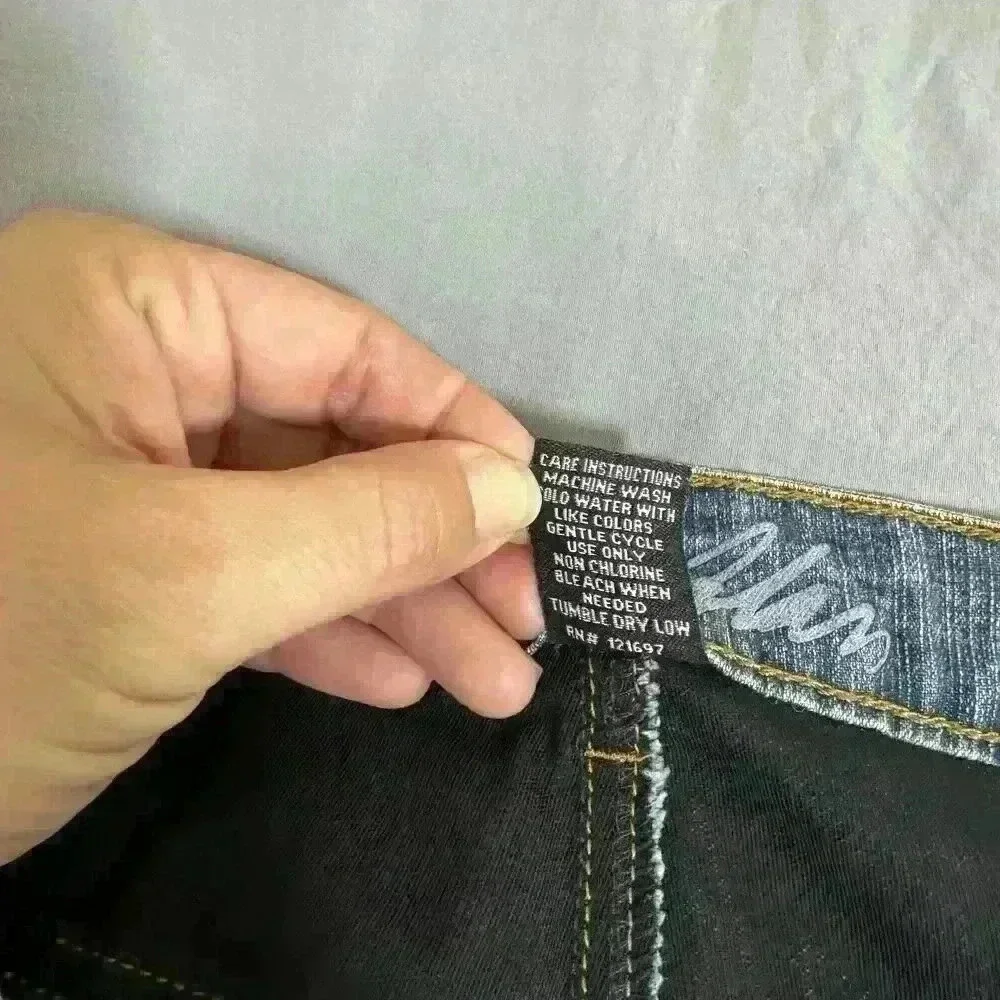 Bill Blass Jeans Blue Stretch Bootcut Womens Size 16 High Rise‎ Pants Butterfly